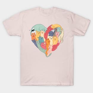 Heart Shaped Cats T-Shirt